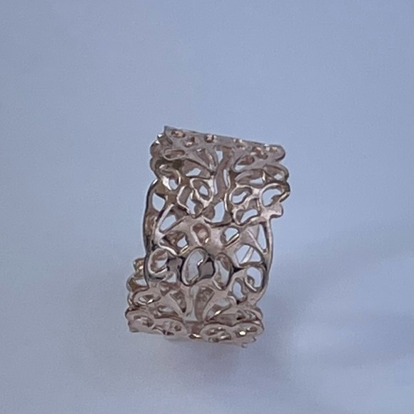 MIDI Rings ROSE Gold Tone FILIGREE Design Size 2 Set of TWO - Picture 4 of 9